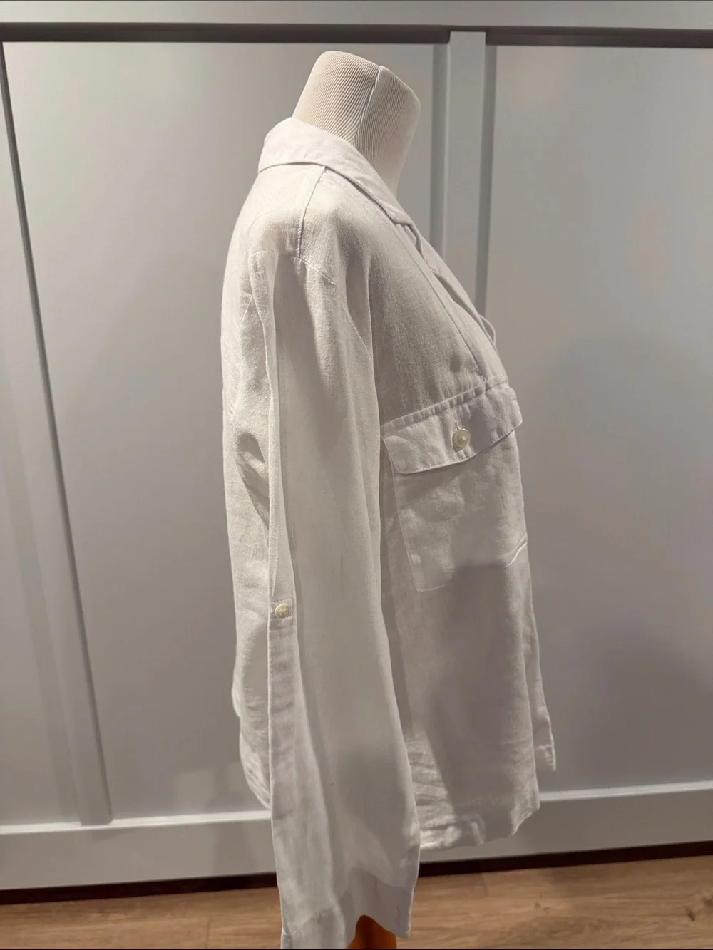 J. Crew White linen blend Button-Down Shirt - Lightweight Linen Look